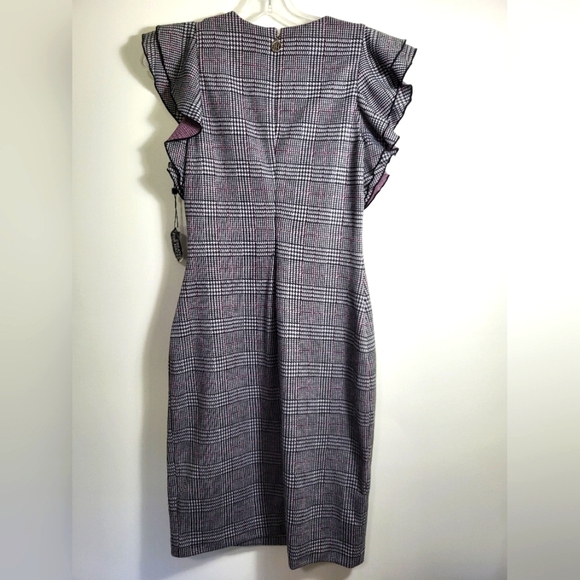 NWT Tommy Hilfiger black with white check midi dress, women's 2  #2320 - Picture 7 of 7